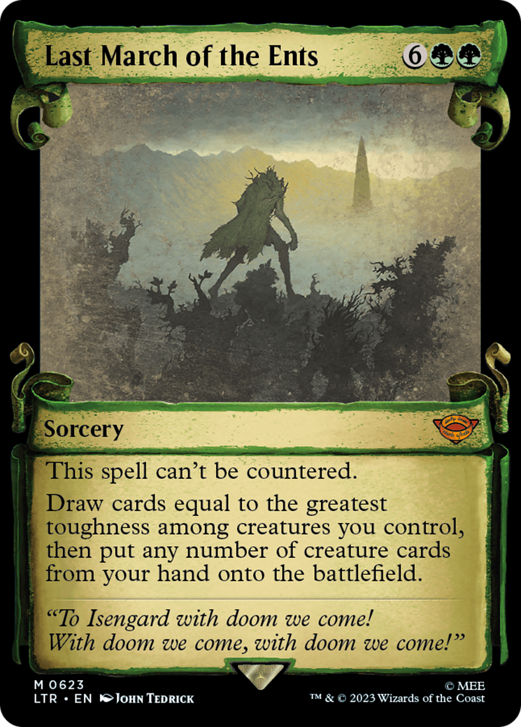 Last March of the Ents (LTR-623) - The Lord of the Rings: Tales of Middle-earth: (Showcase) - Premium MTG Single from Wizards of the Coast - Just $8.39! Shop now at Game Crave Tournament Store