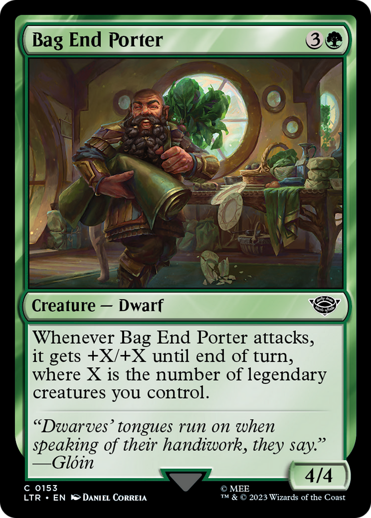 Bag End Porter (LTR-153) - The Lord of the Rings: Tales of Middle-earth - Premium MTG Single from Wizards of the Coast - Just $0.08! Shop now at Game Crave Tournament Store