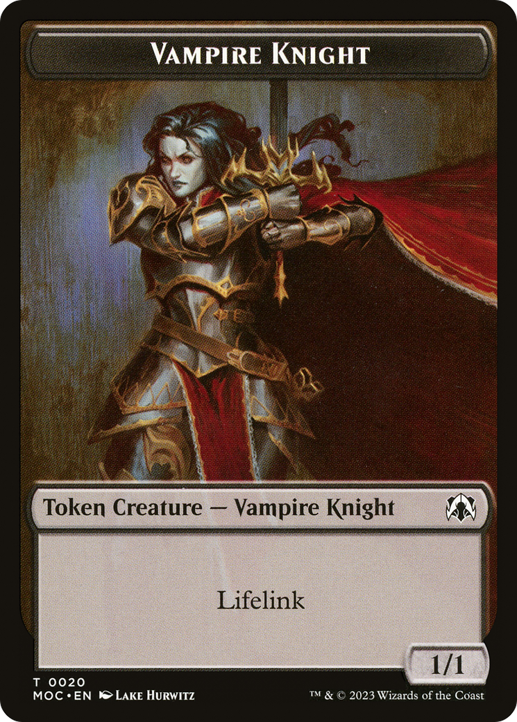 Vampire Knight (TMOC-020) - March of the Machine Commander Tokens - Premium MTG Single from Wizards of the Coast - Just $0! Shop now at Game Crave Tournament Store