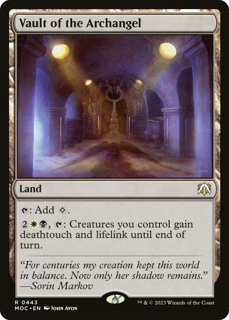Vault of the Archangel (MOC-443) - March of the Machine Commander - Premium MTG Single from Wizards of the Coast - Just $0.24! Shop now at Game Crave Tournament Store