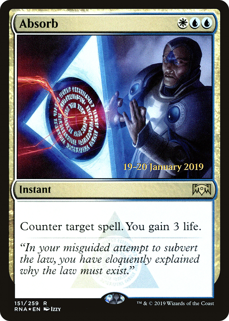 Absorb (PRNA-151S) - Ravnica Allegiance Promos Foil - Premium MTG Single from Wizards of the Coast - Just $0.08! Shop now at Game Crave Tournament Store