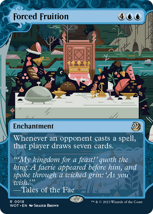 Forced Fruition (WOT-018) - Wilds of Eldraine: Enchanting Tales: (Showcase) (Borderless) - Premium MTG Single from Wizards of the Coast - Just $0.14! Shop now at Game Crave Tournament Store