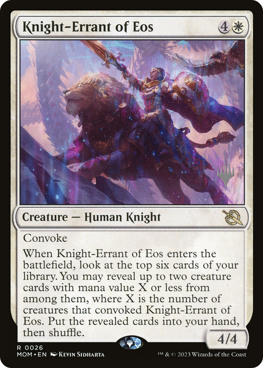 Knight-Errant of Eos (PMOM-26P) - March of the Machine Promos - Premium MTG Single from Wizards of the Coast - Just $1.10! Shop now at Game Crave Tournament Store