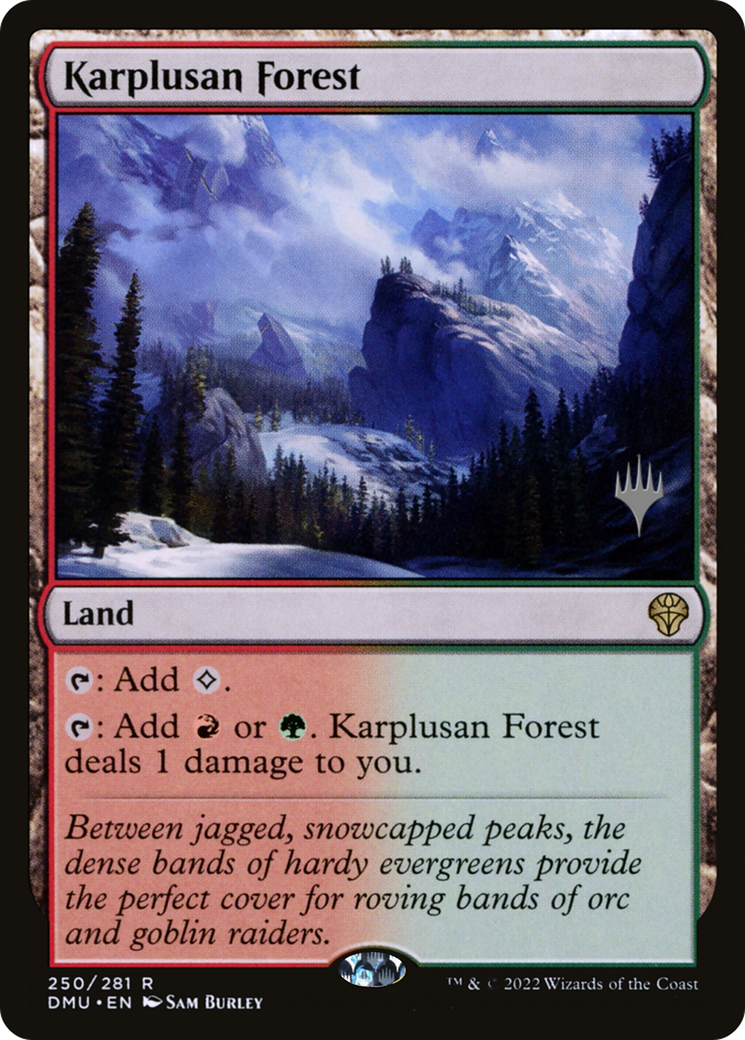 Karplusan Forest (PDMU-250P) - Dominaria United Promos Foil - Premium MTG Single from Wizards of the Coast - Just $1.07! Shop now at Game Crave Tournament Store