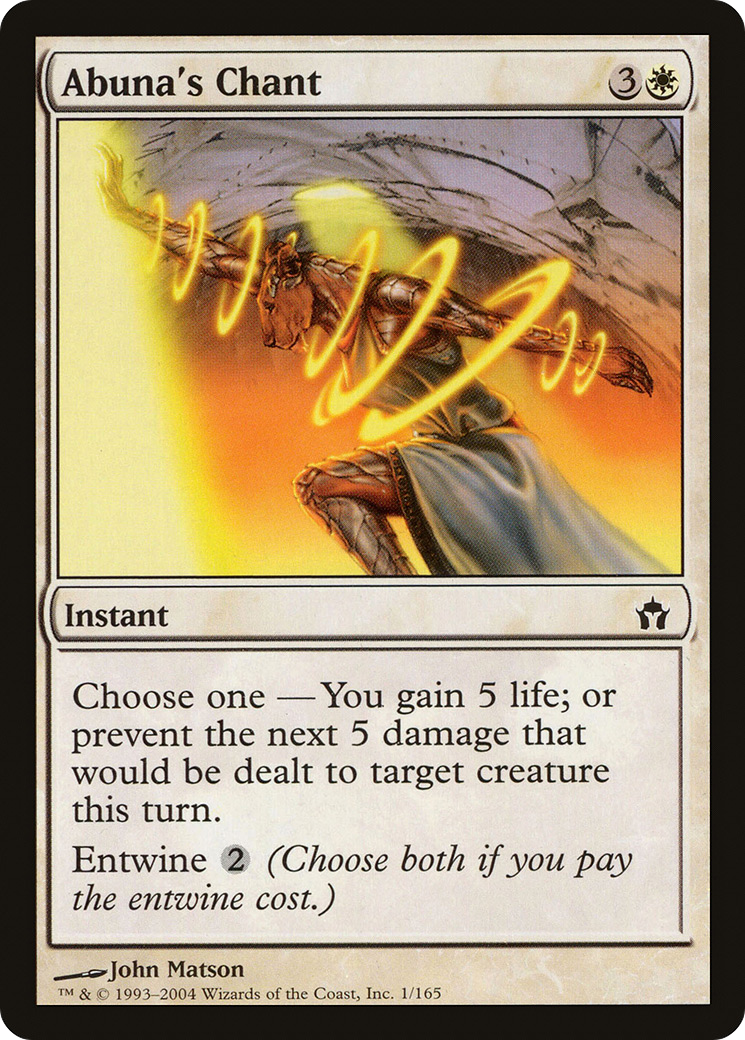 Abuna's Chant (5DN-001) - Fifth Dawn Foil - Premium MTG Single from Wizards of the Coast - Just $0.08! Shop now at Game Crave Tournament Store