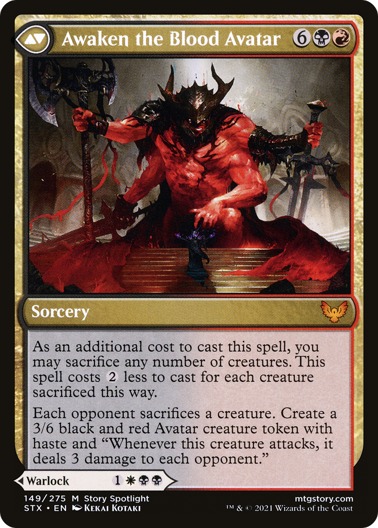 Extus, Oriq Overlord // Awaken the Blood Avatar (STX-149) - Strixhaven: School of Mages - Premium MTG Single from Wizards of the Coast - Just $0.26! Shop now at Game Crave Tournament Store
