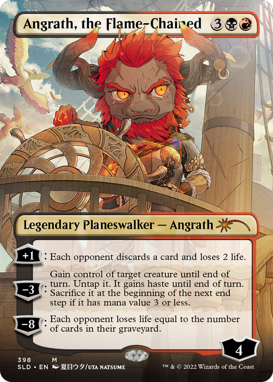 Angrath, the Flame-Chained (SLD-398) - Secret Lair Drop (Borderless) Foil - Premium MTG Single from Wizards of the Coast - Just $0.85! Shop now at Game Crave Tournament Store