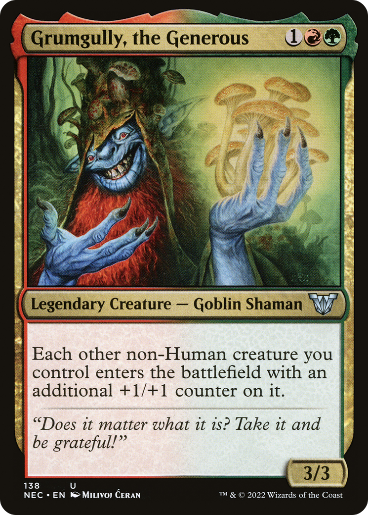Grumgully, the Generous (NEC-138) - Neon Dynasty Commander - Premium MTG Single from Wizards of the Coast - Just $0.08! Shop now at Game Crave Tournament Store