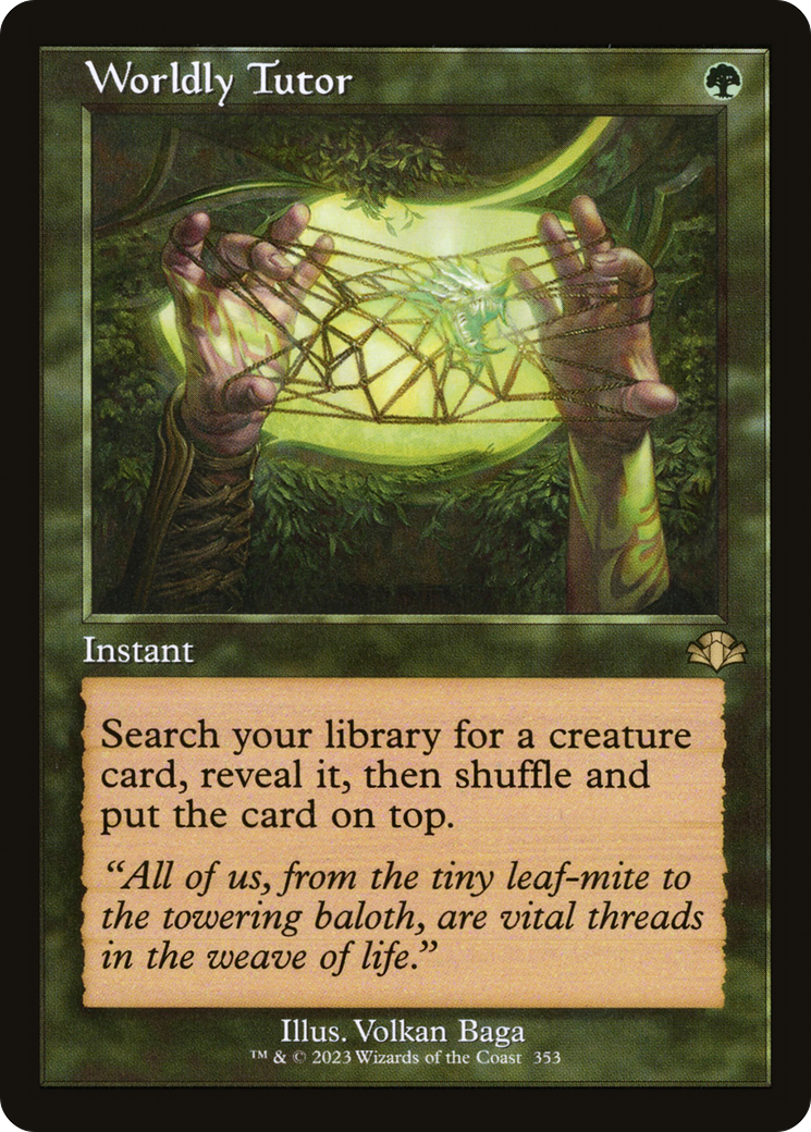 Worldly Tutor (DMR-353) - Dominaria Remastered Foil - Premium MTG Single from Wizards of the Coast - Just $4.88! Shop now at Game Crave Tournament Store