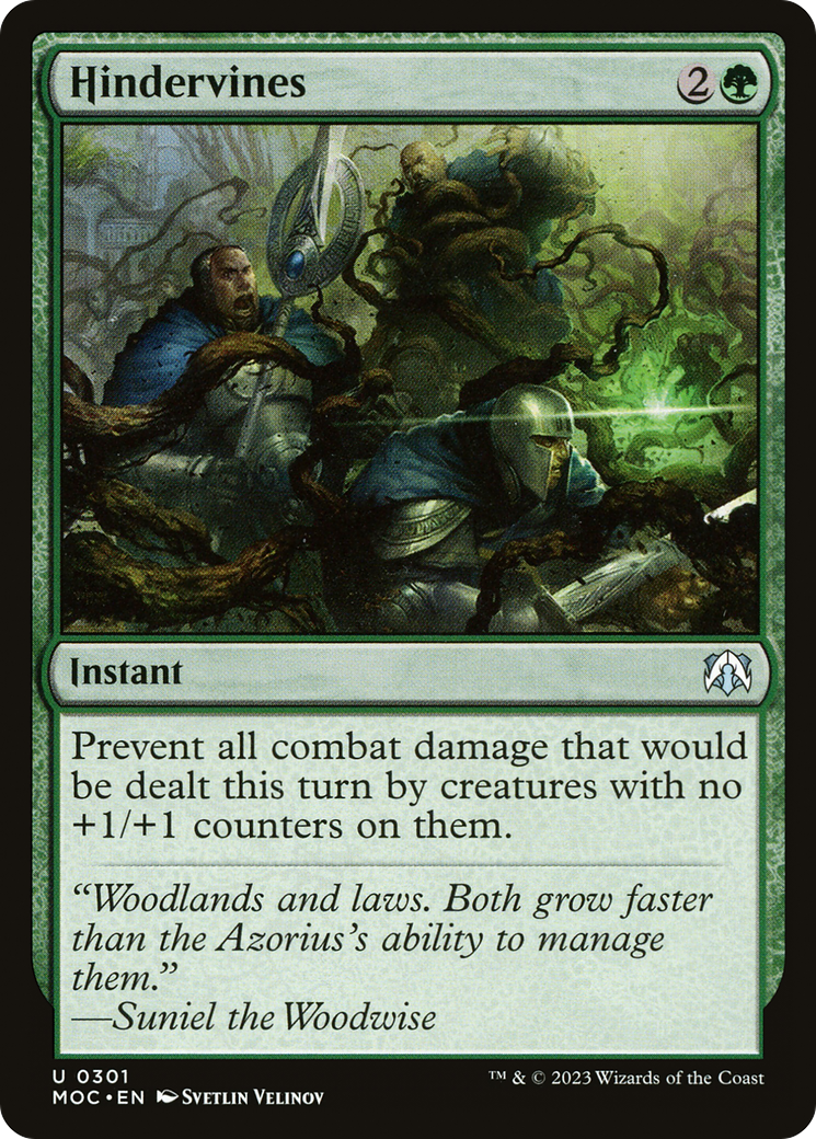 Hindervines (MOC-301) - March of the Machine Commander - Premium MTG Single from Wizards of the Coast - Just $0.25! Shop now at Game Crave Tournament Store