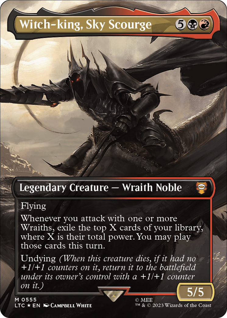 Witch-king, Sky Scourge (LTC-555) - Tales of Middle-earth Commander (Borderless) Foil - Premium MTG Single from Wizards of the Coast - Just $5.01! Shop now at Game Crave Tournament Store