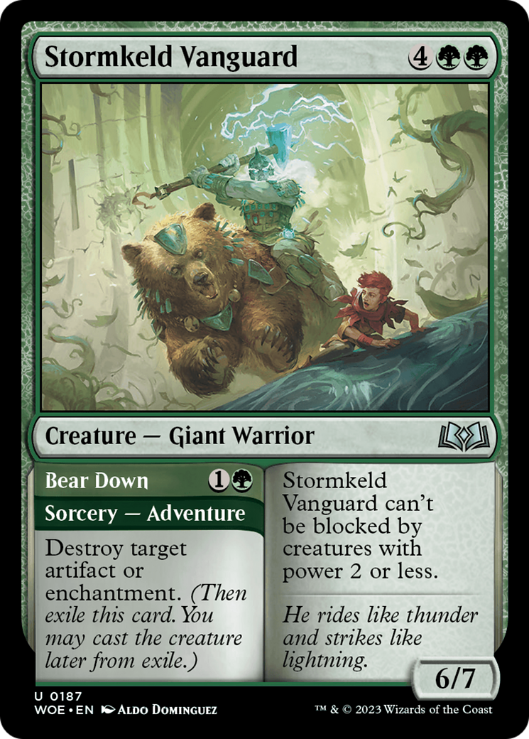 Stormkeld Vanguard // Bear Down (WOE-187) - Wilds of Eldraine - Premium MTG Single from Wizards of the Coast - Just $0.08! Shop now at Game Crave Tournament Store