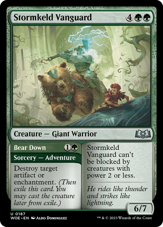 Stormkeld Vanguard // Bear Down (WOE-187) - Wilds of Eldraine - Premium MTG Single from Wizards of the Coast - Just $0.08! Shop now at Game Crave Tournament Store