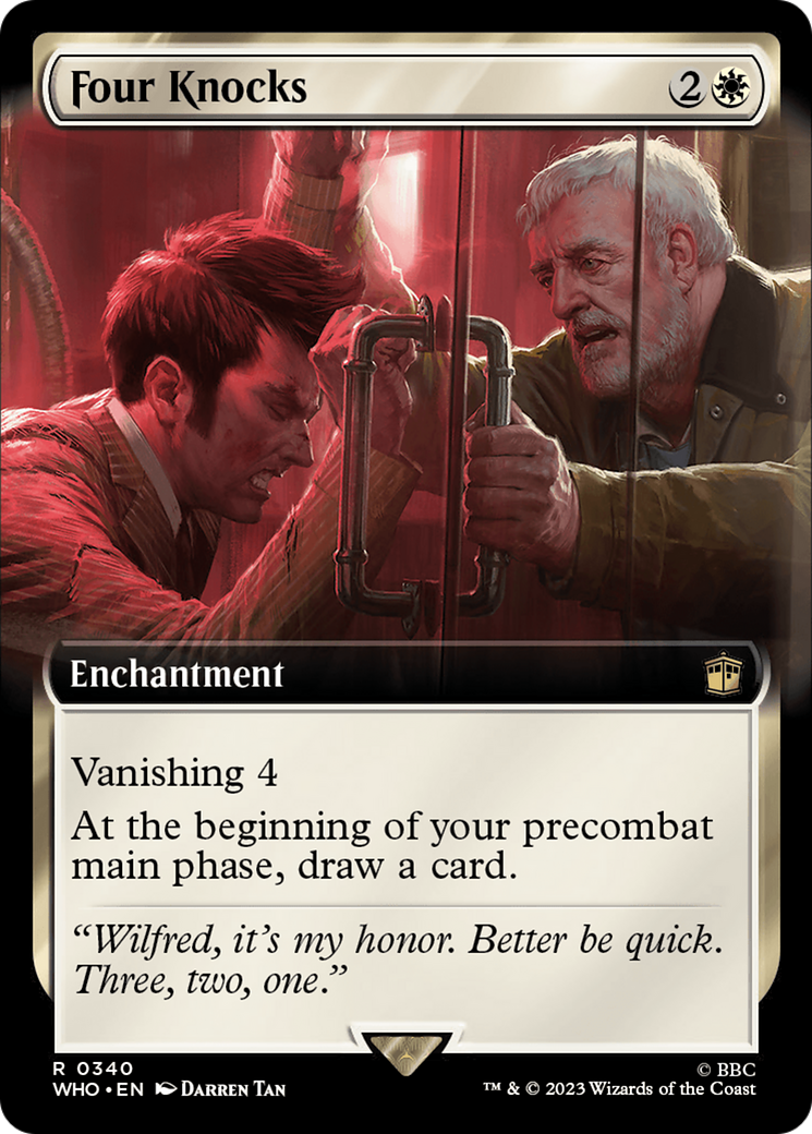 Four Knocks (WHO-340) - Doctor Who: (Extended Art) - Premium MTG Single from Wizards of the Coast - Just $0.17! Shop now at Game Crave Tournament Store