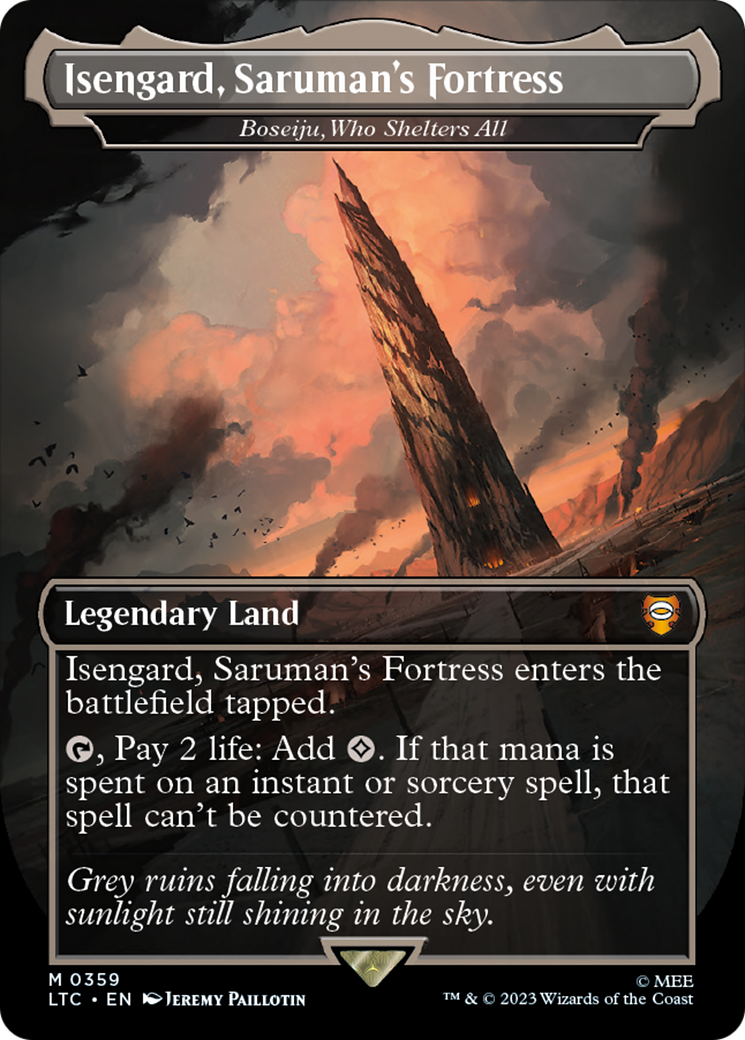 Boseiju, Who Shelters All (LTC-359) - Tales of Middle-earth Commander / Isengard, Saruman's Fortress (Borderless) - Premium MTG Single from Wizards of the Coast - Just $10.72! Shop now at Game Crave Tournament Store