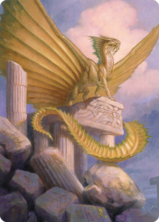 Ancient Gold Dragon // Ancient Gold Dragon (ACLB-005) - Battle for Baldur's Gate Art Series (Borderless) - Premium MTG Single from Wizards of the Coast - Just $0! Shop now at Game Crave Tournament Store