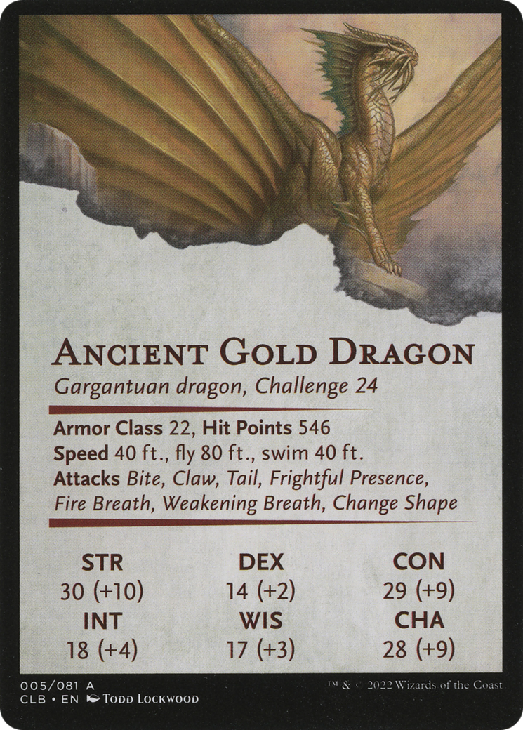 Ancient Gold Dragon // Ancient Gold Dragon (ACLB-005) - Battle for Baldur's Gate Art Series (Borderless) - Premium MTG Single from Wizards of the Coast - Just $0! Shop now at Game Crave Tournament Store
