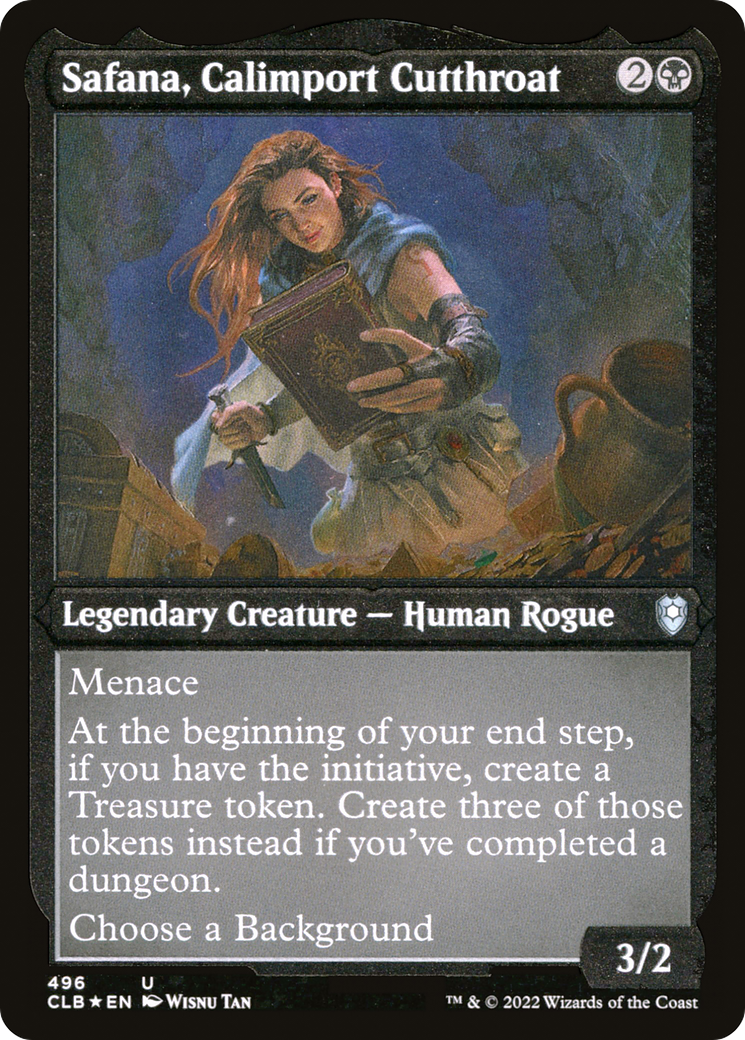 Safana, Calimport Cutthroat (CLB-496) - Commander Legends: Battle for Baldur's Gate Etched Foil - Premium MTG Single from Wizards of the Coast - Just $0.08! Shop now at Game Crave Tournament Store
