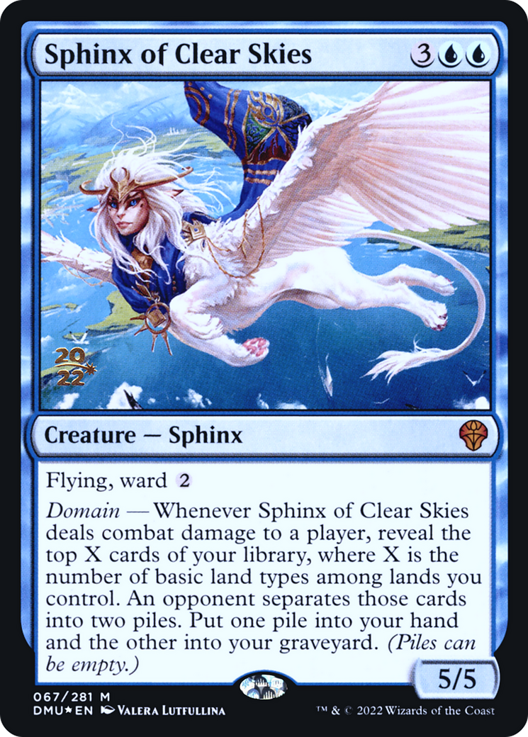 Sphinx of Clear Skies (PDMU-67S) - Dominaria United Promos Foil - Premium MTG Single from Wizards of the Coast - Just $0.08! Shop now at Game Crave Tournament Store