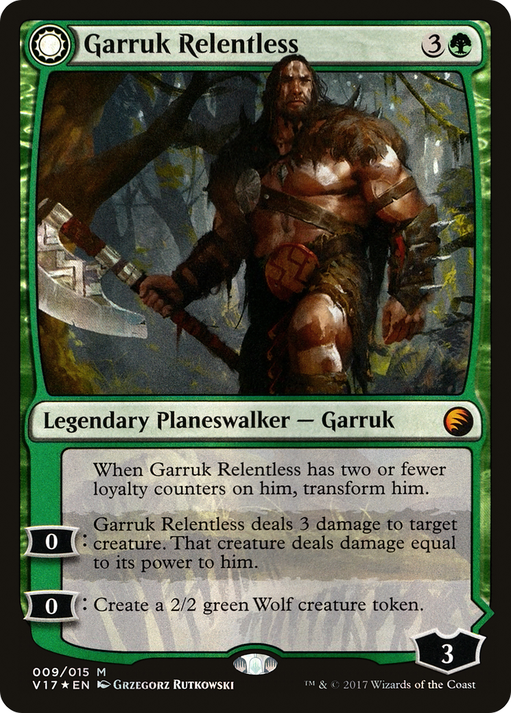Garruk Relentless // Garruk, the Veil-Cursed (V17-009) - From the Vault: Transform: (Double Faced Transform) Foil - Premium MTG Single from Wizards of the Coast - Just $1.34! Shop now at Game Crave Tournament Store