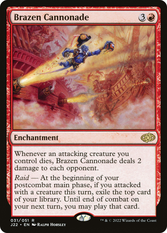 Brazen Cannonade (J22-031) - Jumpstart 2022 - Premium MTG Single from Wizards of the Coast - Just $0.59! Shop now at Game Crave Tournament Store