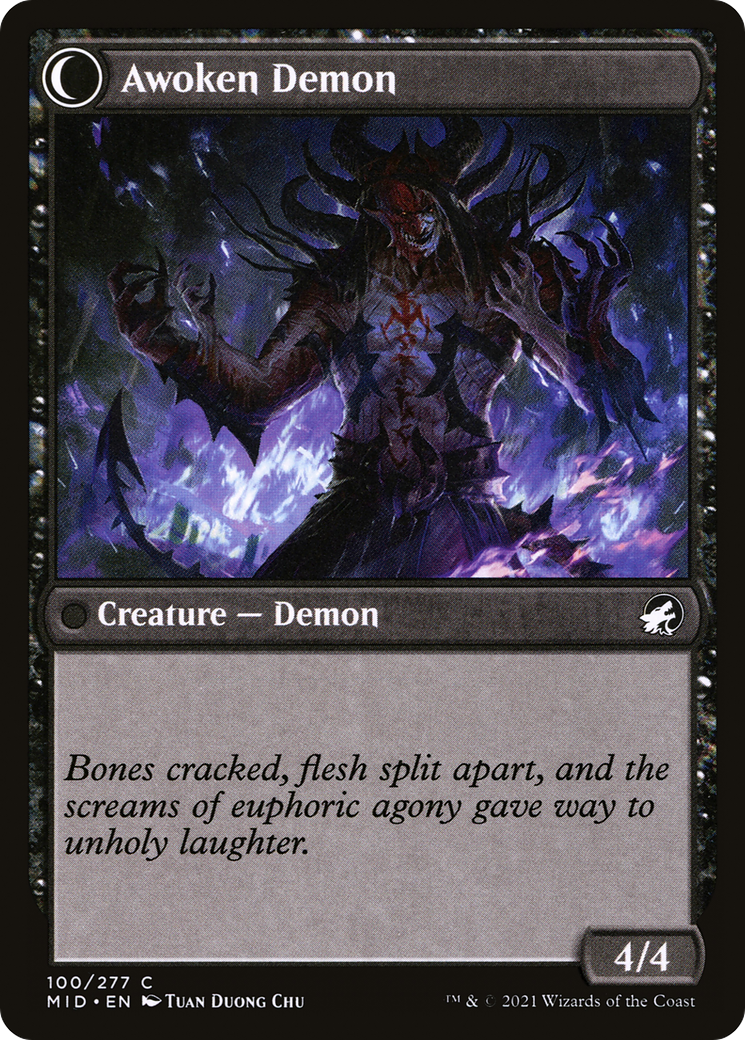Ecstatic Awakener // Awoken Demon (MID-100) - Innistrad: Midnight Hunt: (Double Faced Transform) Foil - Premium MTG Single from Wizards of the Coast - Just $0.08! Shop now at Game Crave Tournament Store