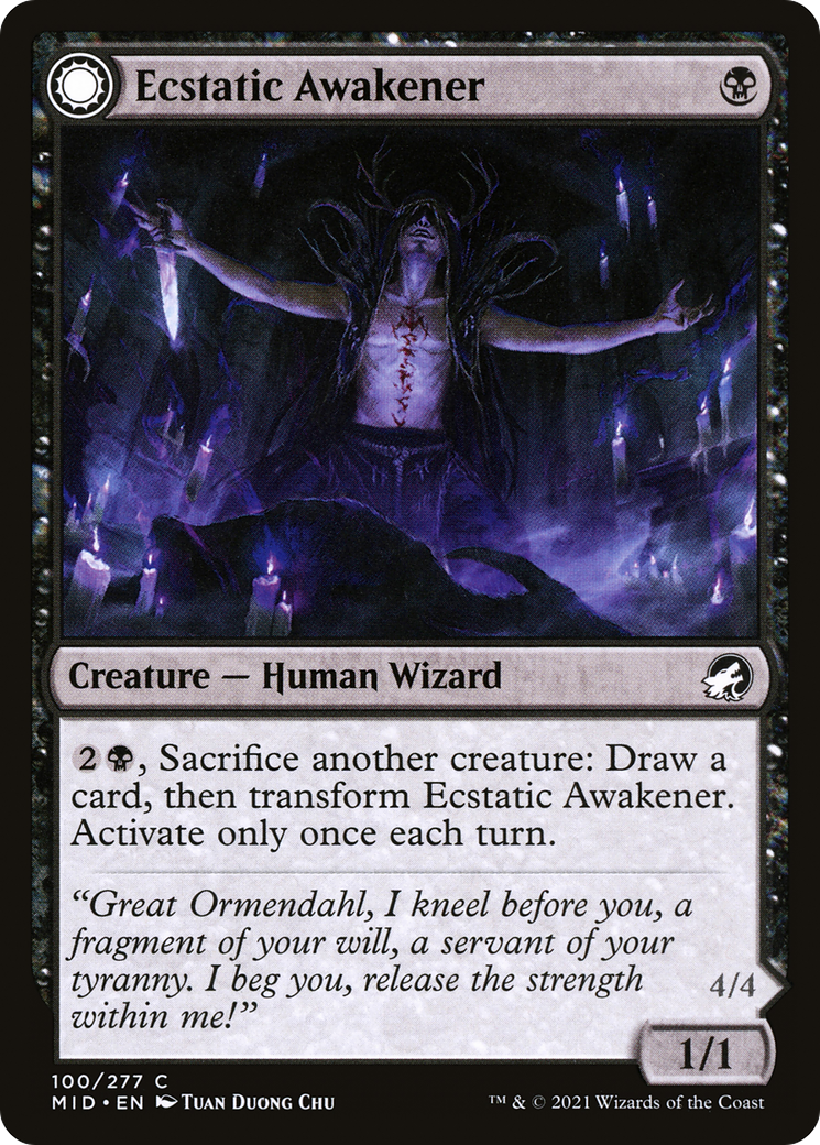 Ecstatic Awakener // Awoken Demon (MID-100) - Innistrad: Midnight Hunt: (Double Faced Transform) Foil - Premium MTG Single from Wizards of the Coast - Just $0.08! Shop now at Game Crave Tournament Store