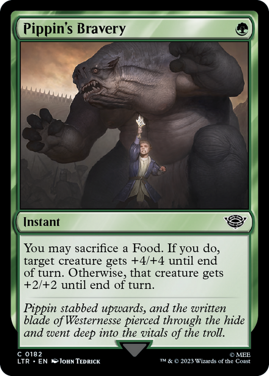 Pippin's Bravery (LTR-182) - The Lord of the Rings: Tales of Middle-earth - Premium MTG Single from Wizards of the Coast - Just $0.08! Shop now at Game Crave Tournament Store