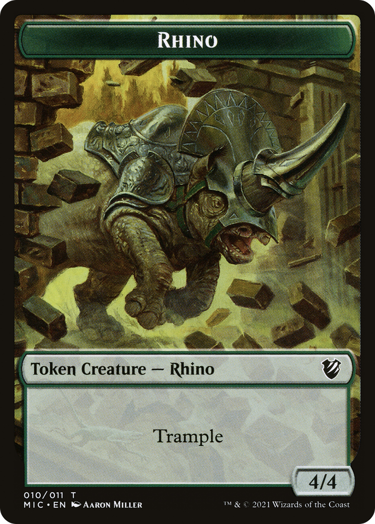 Rhino (TMIC-010) - Midnight Hunt Commander Tokens - Premium MTG Single from Wizards of the Coast - Just $0! Shop now at Game Crave Tournament Store