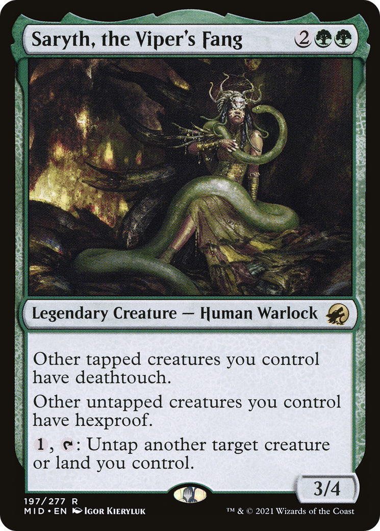 Saryth, the Viper's Fang (MID-197) - Innistrad: Midnight Hunt Foil - Premium MTG Single from Wizards of the Coast - Just $0.29! Shop now at Game Crave Tournament Store