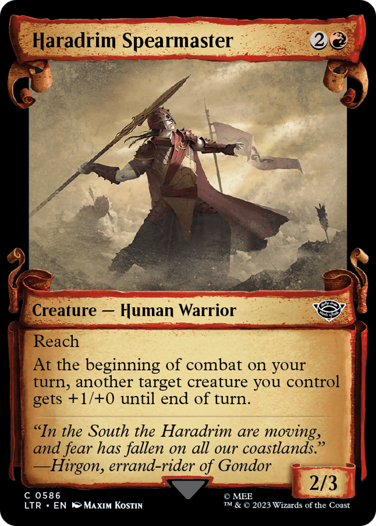 Haradrim Spearmaster (LTR-586) - The Lord of the Rings: Tales of Middle-earth: (Showcase) - Premium MTG Single from Wizards of the Coast - Just $0.24! Shop now at Game Crave Tournament Store