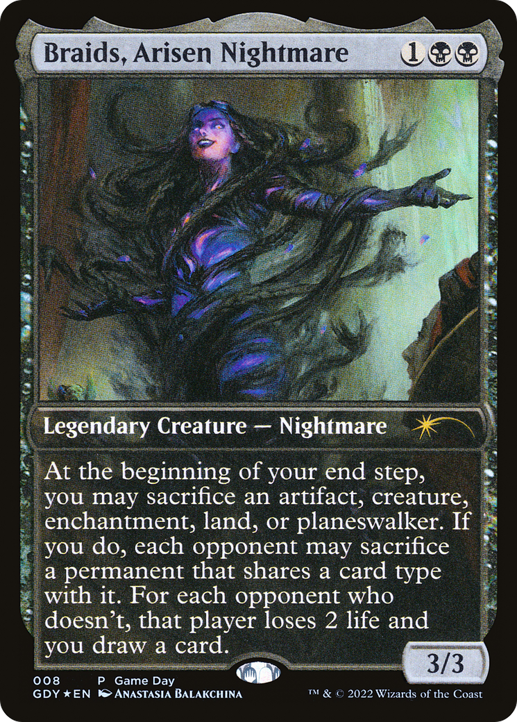 Braids, Arisen Nightmare (GDY-008) - Game Day Promos Foil - Premium MTG Single from Wizards of the Coast - Just $16.85! Shop now at Game Crave Tournament Store