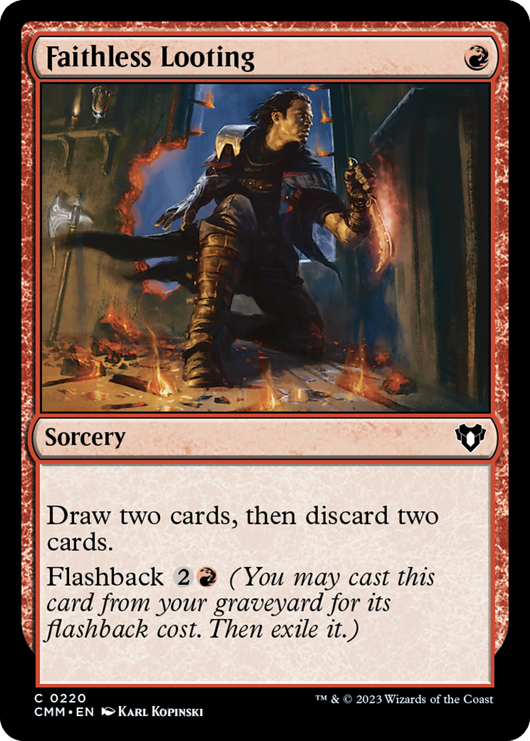 Faithless Looting (CMM-220) - Commander Masters Foil - Premium MTG Single from Wizards of the Coast - Just $0.10! Shop now at Game Crave Tournament Store