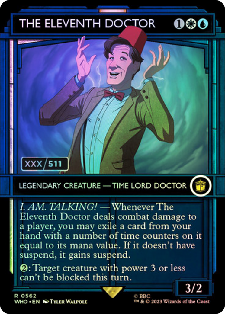 The Eleventh Doctor (WHO-562Z) - Doctor Who: (Showcase) (Borderless) Foil - Premium MTG Single from Wizards of the Coast - Just $86.15! Shop now at Game Crave Tournament Store