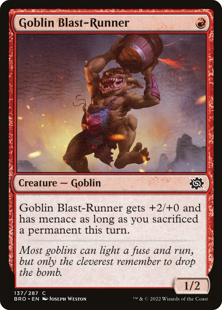 Goblin Blast-Runner (BRO-137) - The Brothers' War - Premium MTG Single from Wizards of the Coast - Just $0.08! Shop now at Game Crave Tournament Store