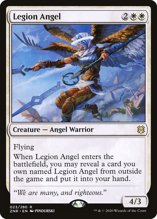 Legion Angel (ZNR-023) - Zendikar Rising Foil - Premium MTG Single from Wizards of the Coast - Just $0.08! Shop now at Game Crave Tournament Store