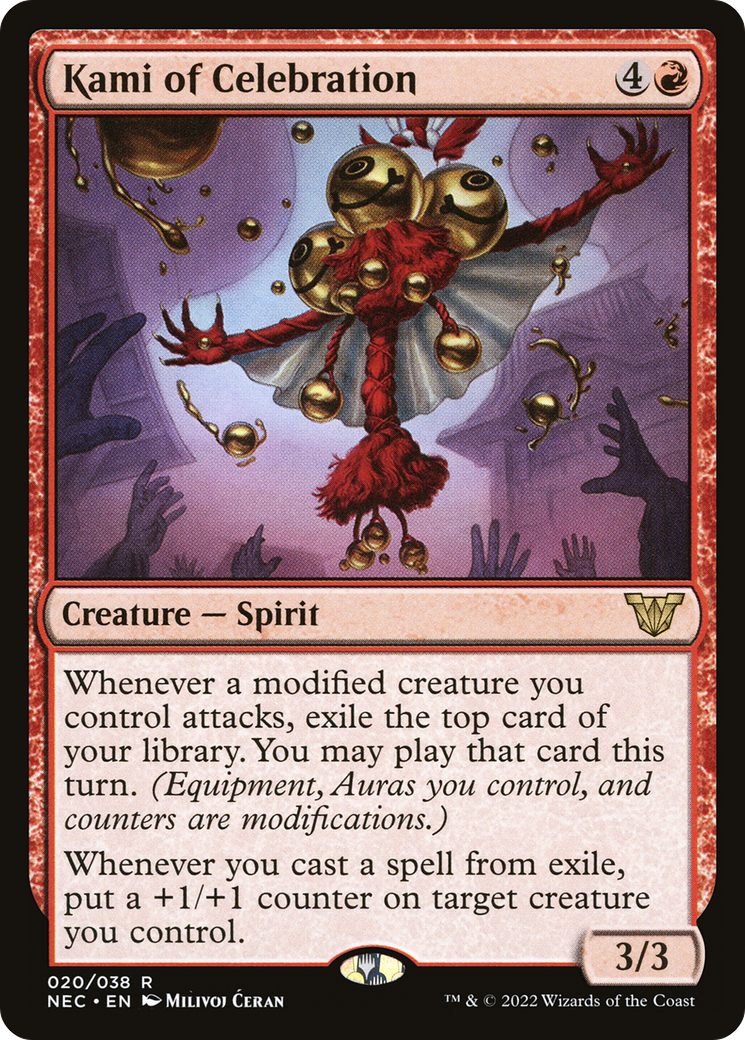 Kami of Celebration (NEC-020) - Neon Dynasty Commander - Premium MTG Single from Wizards of the Coast - Just $0.25! Shop now at Game Crave Tournament Store