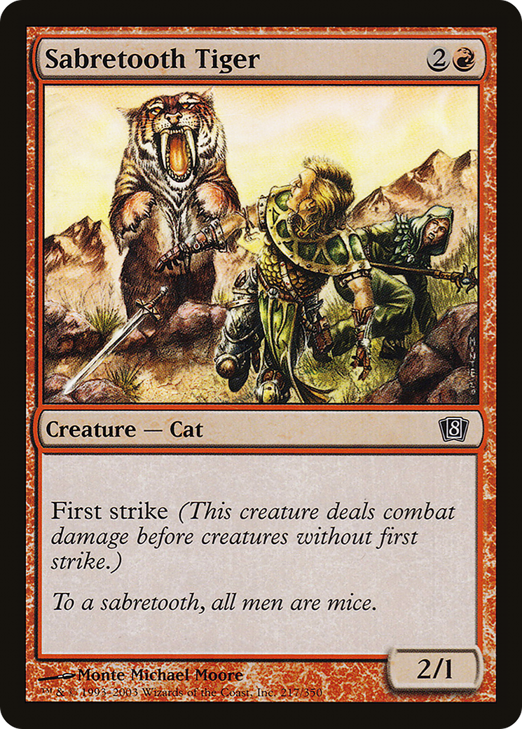 Sabretooth Tiger (8ED-217★) - Eighth Edition Foil - Premium MTG Single from Wizards of the Coast - Just $0.25! Shop now at Game Crave Tournament Store