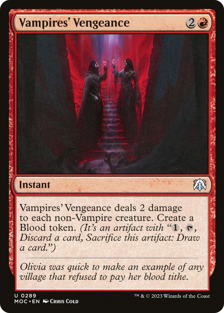 Vampires' Vengeance (MOC-289) - March of the Machine Commander - Premium MTG Single from Wizards of the Coast - Just $0.08! Shop now at Game Crave Tournament Store
