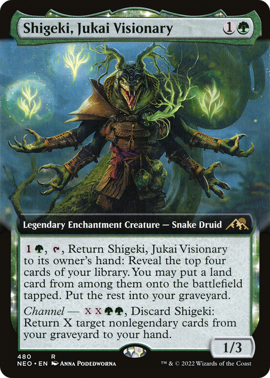 Shigeki, Jukai Visionary (NEO-480) - Kamigawa: Neon Dynasty: (Extended Art) - Premium MTG Single from Wizards of the Coast - Just $0.15! Shop now at Game Crave Tournament Store