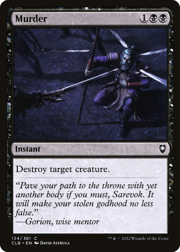 Murder (CLB-134) - Commander Legends: Battle for Baldur's Gate - Premium MTG Single from Wizards of the Coast - Just $0.25! Shop now at Game Crave Tournament Store