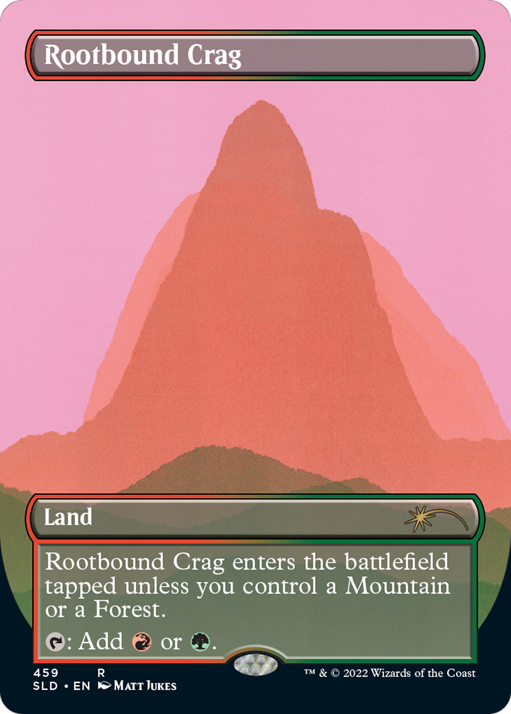 Rootbound Crag (SLD-459) - Secret Lair Drop (Borderless) - Premium MTG Single from Wizards of the Coast - Just $1.95! Shop now at Game Crave Tournament Store