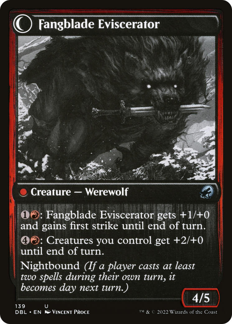 Fangblade Brigand // Fangblade Eviscerator (DBL-139) - Innistrad: Double Feature: (Double Faced Transform) Foil - Premium MTG Single from Wizards of the Coast - Just $0.12! Shop now at Game Crave Tournament Store
