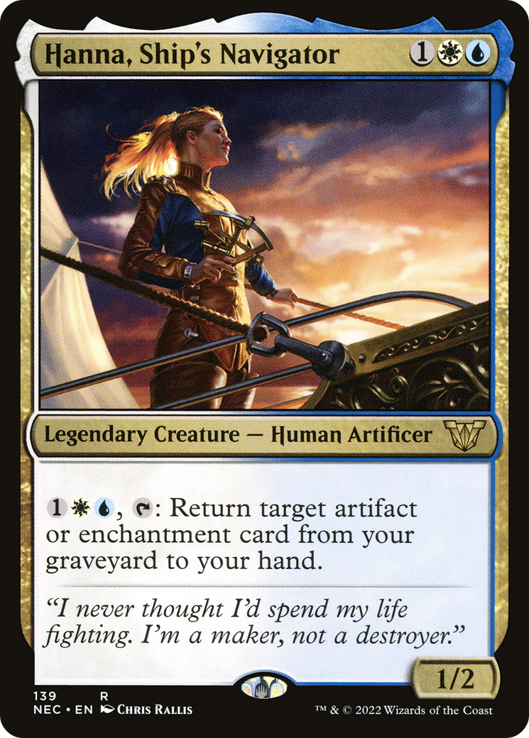 Hanna, Ship's Navigator (NEC-139) - Neon Dynasty Commander - Premium MTG Single from Wizards of the Coast - Just $0.08! Shop now at Game Crave Tournament Store