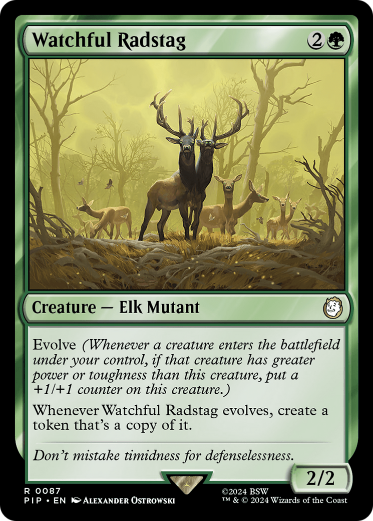 Watchful Radstag (PIP-087) - Fallout - Premium MTG Single from Wizards of the Coast - Just $0.50! Shop now at Game Crave Tournament Store