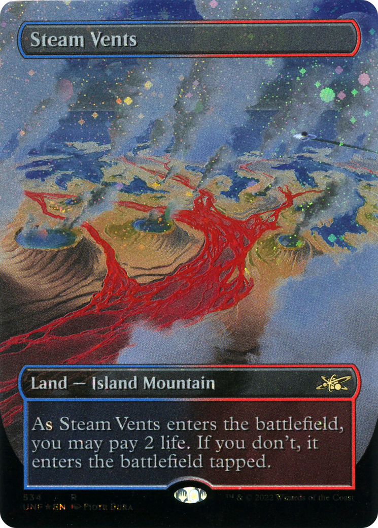 Steam Vents (UNF-534) - Unfinity (Borderless) Foil - Premium MTG Single from Wizards of the Coast - Just $25.40! Shop now at Game Crave Tournament Store