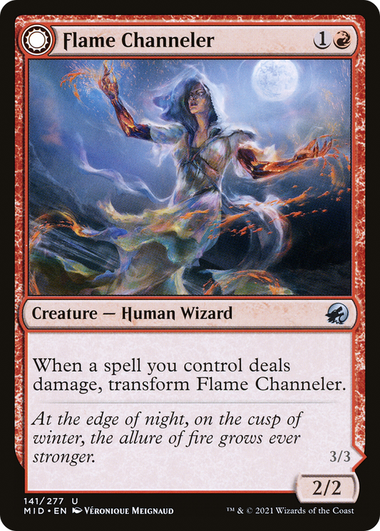 Flame Channeler // Embodiment of Flame (MID-141) - Innistrad: Midnight Hunt: (Double Faced Transform) - Premium MTG Single from Wizards of the Coast - Just $0.08! Shop now at Game Crave Tournament Store