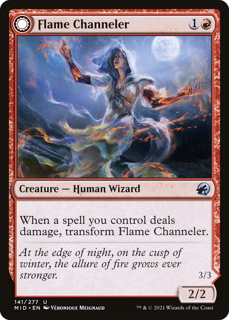 Flame Channeler // Embodiment of Flame (MID-141) - Innistrad: Midnight Hunt: (Double Faced Transform) Foil - Premium MTG Single from Wizards of the Coast - Just $0.08! Shop now at Game Crave Tournament Store