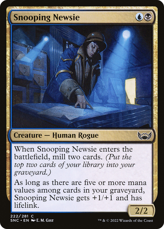 Snooping Newsie (SNC-222) - Streets of New Capenna - Premium MTG Single from Wizards of the Coast - Just $0.08! Shop now at Game Crave Tournament Store