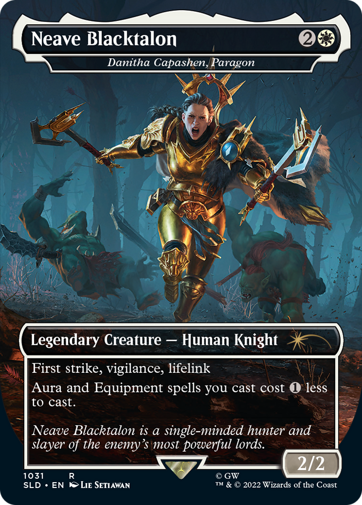 Danitha Capashen, Paragon (SLD-1031) - Secret Lair Drop / Neave Blacktalon (Borderless) - Premium MTG Single from Wizards of the Coast - Just $2.68! Shop now at Game Crave Tournament Store